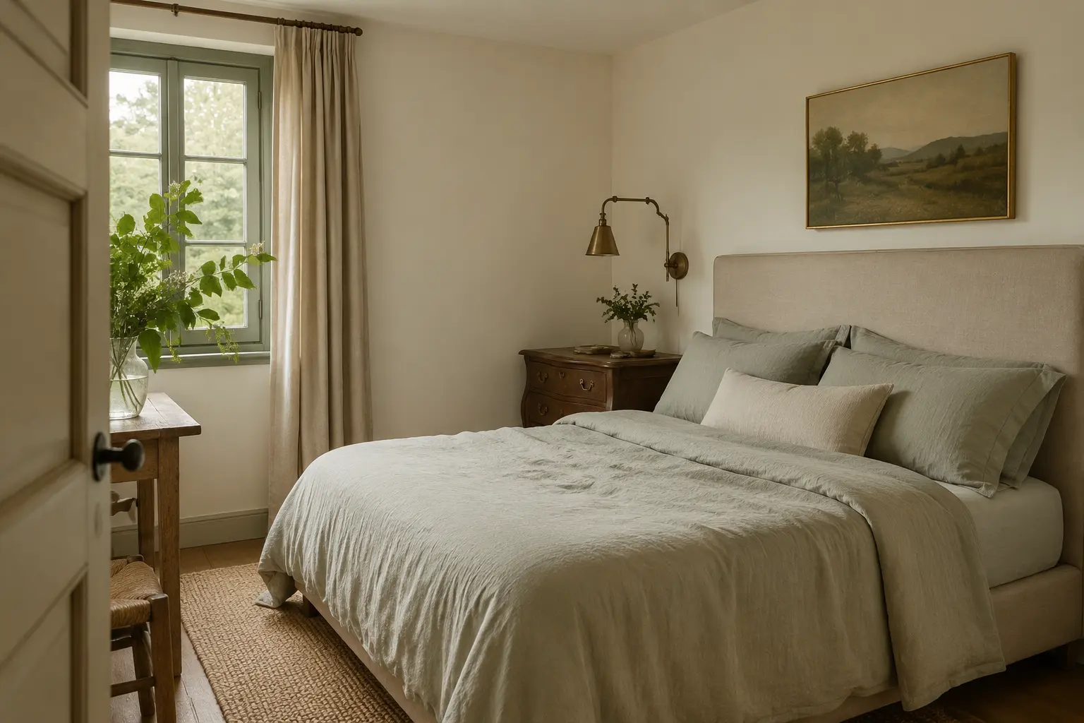 Kleines Schlafzimmer im französischen Landhausstil